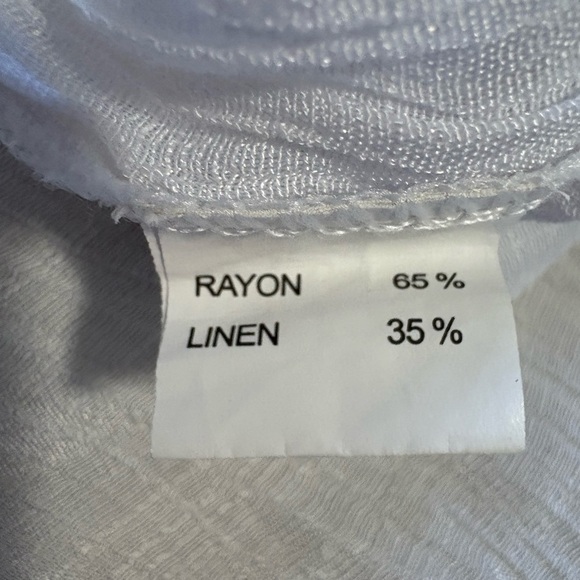 Casa Donna Linen Blend Layered Ruffled White Sleeveless Midi Dress Size Large - Picture 10 of 11